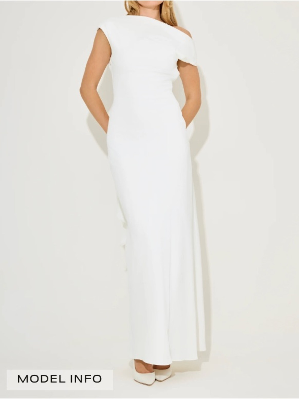 The Ultimate Muse Drape Maxi Dress in Ivory